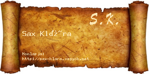 Sax Klára névjegykártya